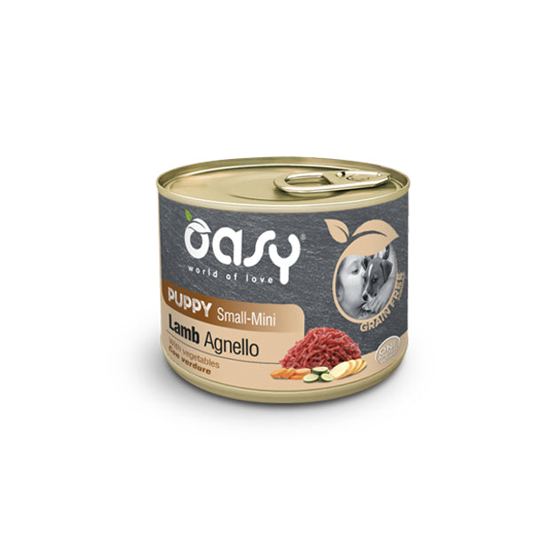 Oasy Umido Cane 200gr GRAIN FREE FORMULA - Puppy Small/Mini AGNELLO con verdure