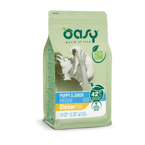 Oasy Dog Puppy & Junior Medium Pollo