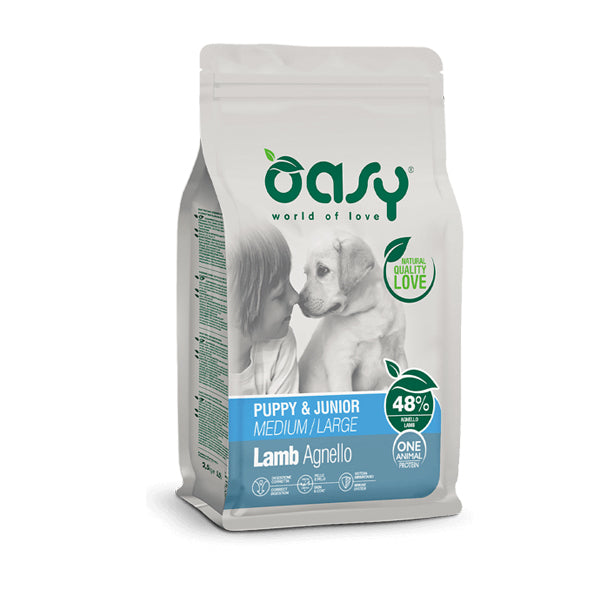 Oasy ONE PROTEIN - Puppy & Junior Medium Large Agnello