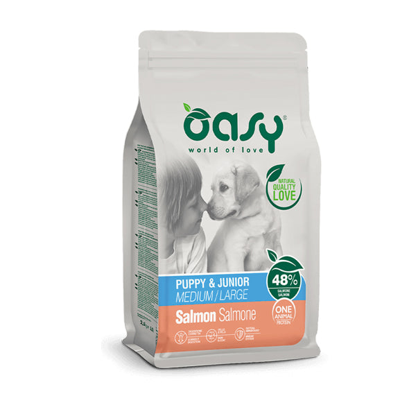 Oasy ONE PROTEIN - Puppy & Junior Medium Large Salmone
