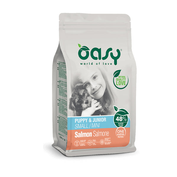 Oasy ONE PROTEIN Puppy & Junior Small Mini Salmone