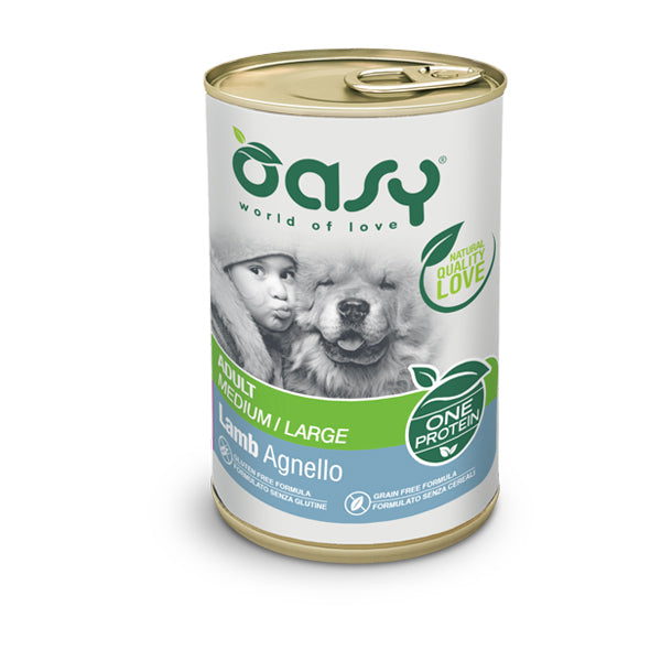 Oasy Umido Cane 400gr ONE PROTEIN - Adult Medium/Large Agnello