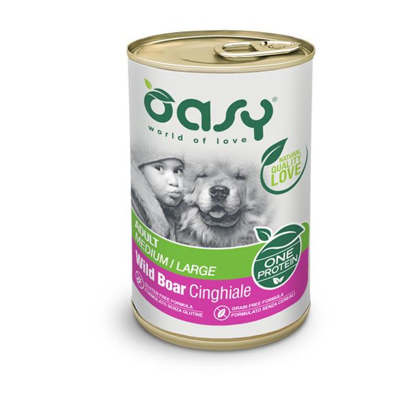 Oasy Umido Cane 400gr ONE PROTEIN - Adult Medium/Large Cinghiale