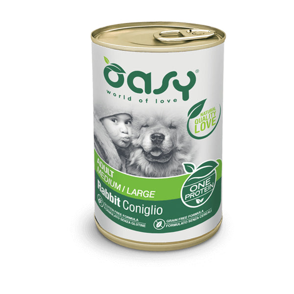 Oasy Umido Cane 400gr ONE PROTEIN - Adult Medium/Large Coniglio