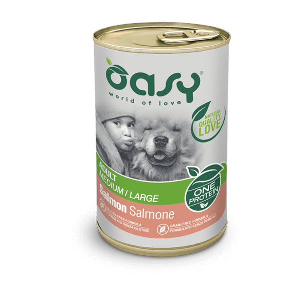 Oasy Umido Cane 400gr ONE PROTEIN - Adult Medium/Large Salmone