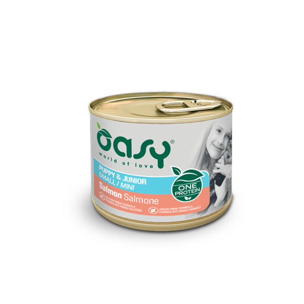 Oasy Umido Cane 200gr ONE PROTEIN - Puppy & Junior Small/Mini Salmone