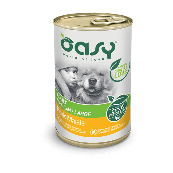Oasy Umido Cane 400gr ONE PROTEIN - Adult Medium/Large Maiale