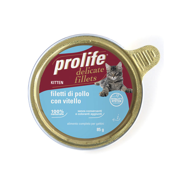 Prolife Delicate Fillets Filetti di Pollo con Vitello - umido gatto 85g