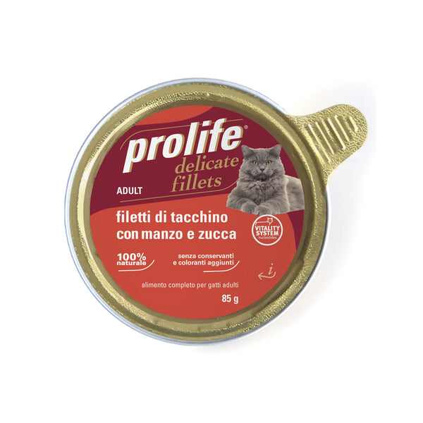 Prolife Delicate Fillets Filetti di Tacchino con Manzo e Zucca - umido gatto 85g