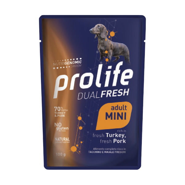 Prolife Dual Fresh adult mini Tacchino & Maiale - umido cane