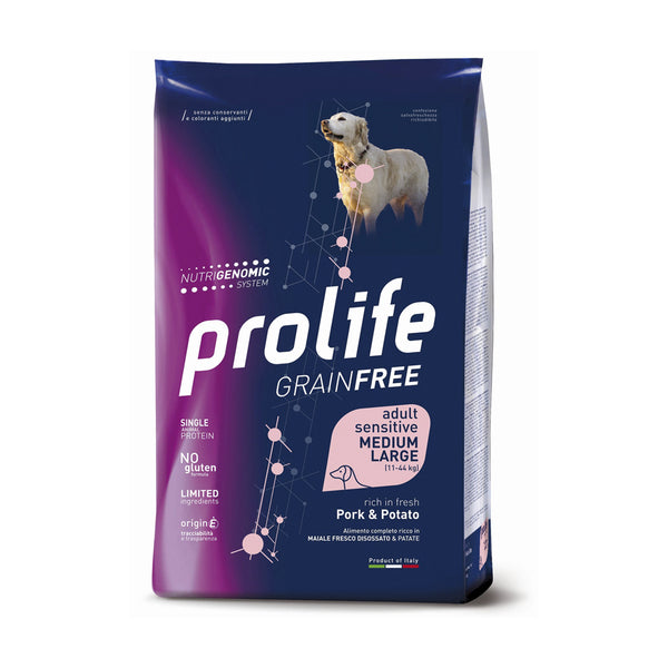 Prolife Cane Grain Free adult sensitive medium large Maiale & Patate