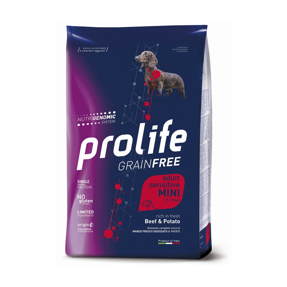 Prolife Cane Grain Free adult sensitive mini Manzo & Patate