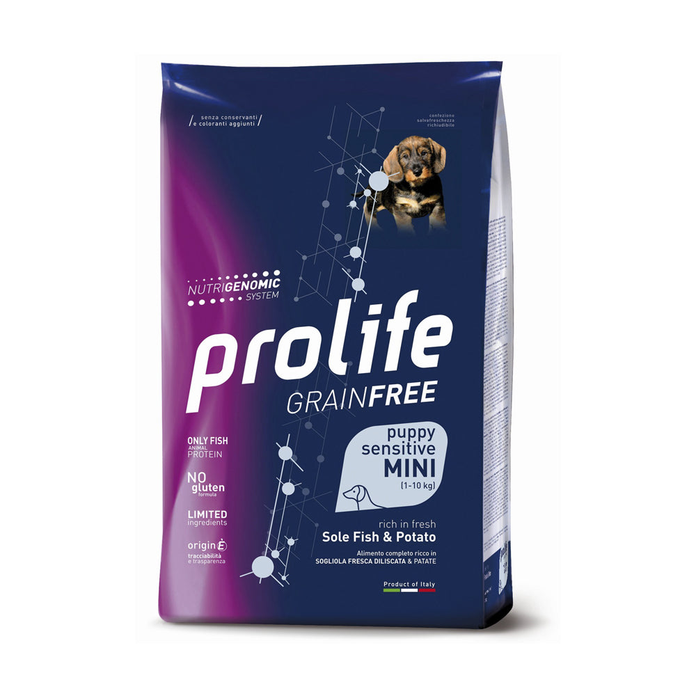 Prolife Cane Grain Free puppy sensitive mini Sogliola & Patate