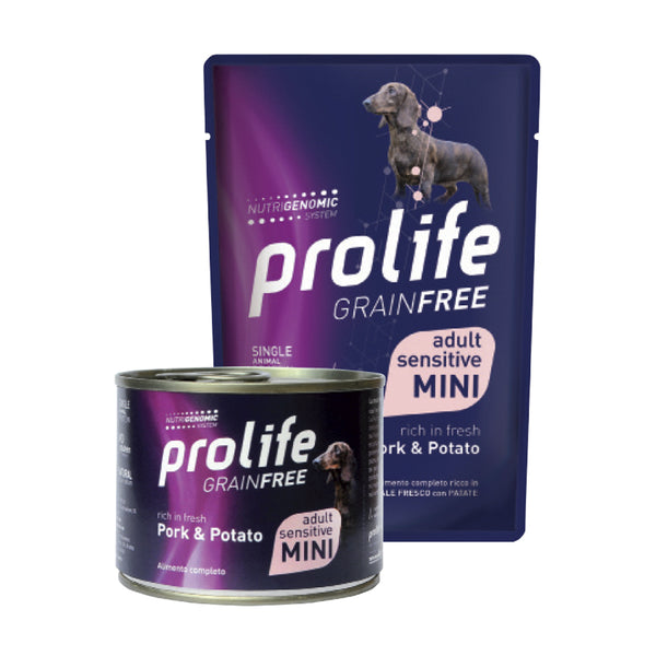 Prolife Grain free adult sensitive mini Maiale & Patate - umido cane