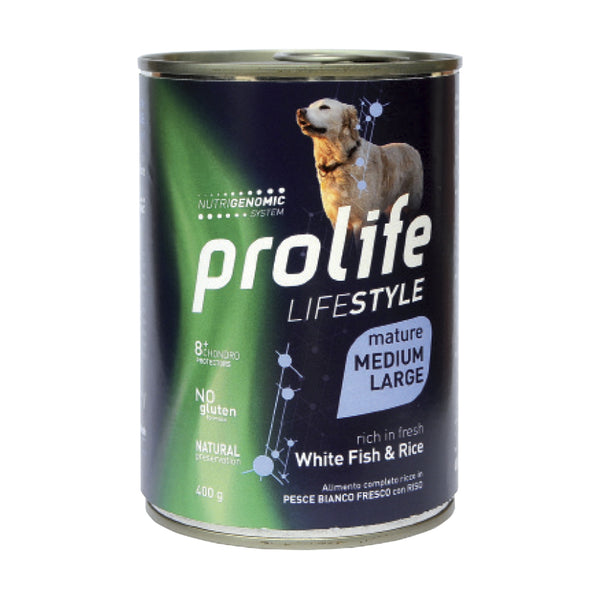 Prolife Life Style mature medium large Pesce bianco & Riso - umido cane