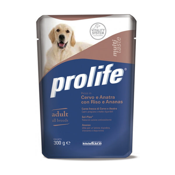 Prolife Multi taste adult Cervo, Anatra, Riso e Ananas - umido cane