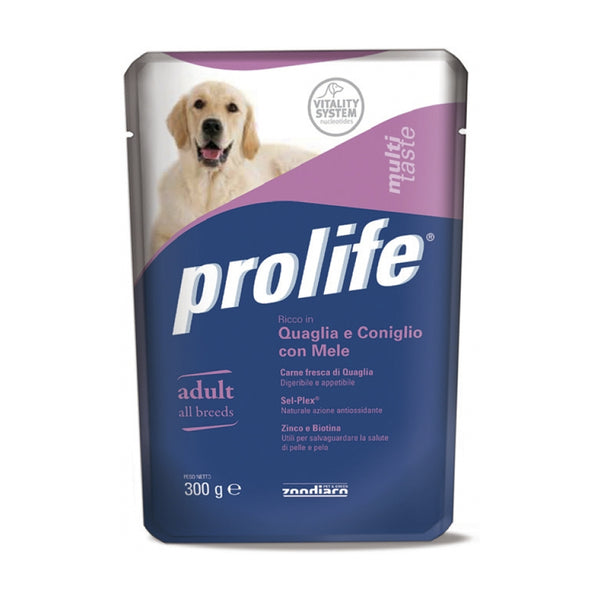 Prolife Multi taste adult Quaglia, Coniglio e Mele - umido cane