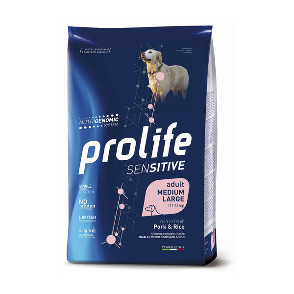 Prolife Cane Sensitive adult medium large Maiale & Riso
