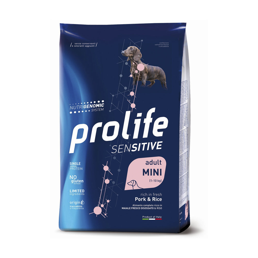 Prolife Cane Sensitive adult mini Maiale & Riso