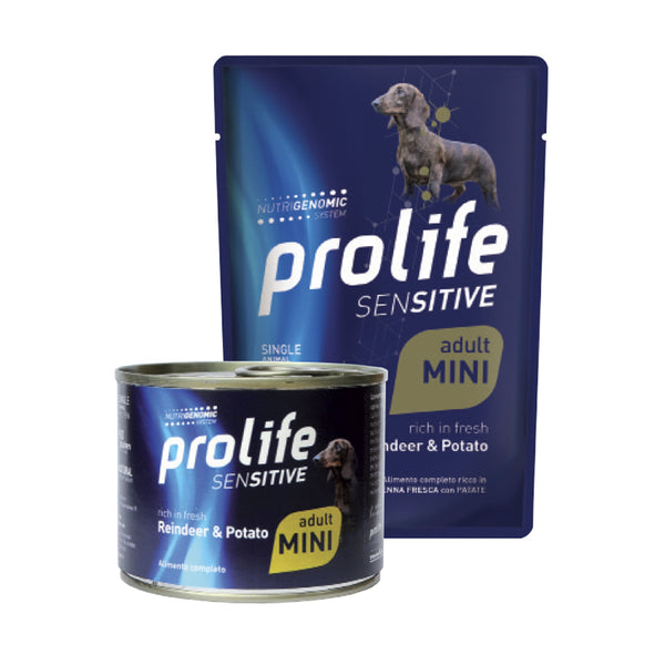 Prolife Sensitive adult mini Renna & Patate - umido cane