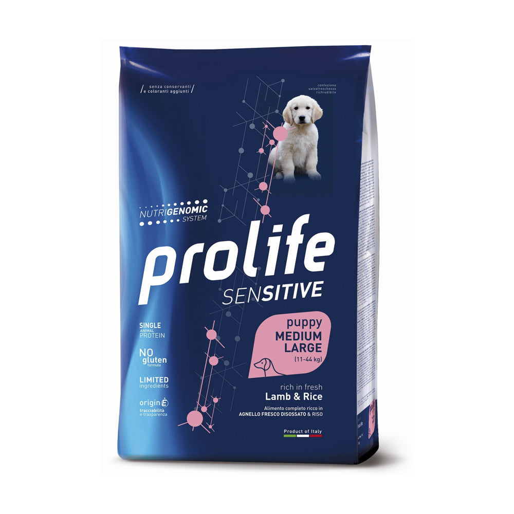 Prolife Cane Sensitive puppy medium large Agnello & Riso