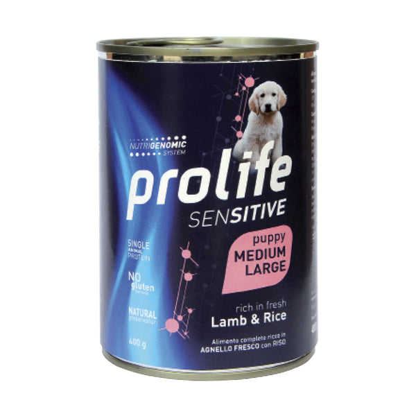 Prolife Sensitive puppy medium large Agnello & Riso - umido cane