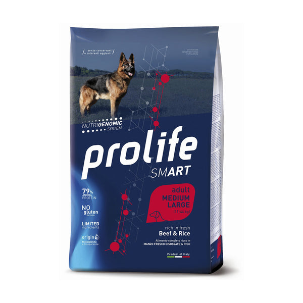 Prolife Cane Smart adult medium Large Manzo & Riso