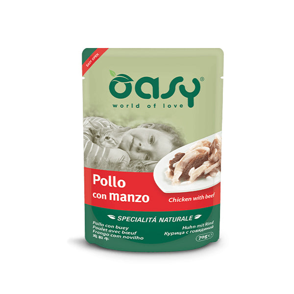 Oasy Umido Gatto SPECIALITÀ NATURALE • Pollo con Manzo