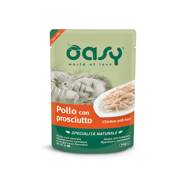 Oasy Umido Gatto SPECIALITÀ NATURALE • Pollo con Prosciutto