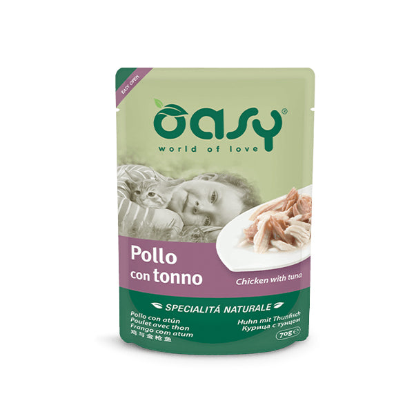 Oasy Umido Gatto SPECIALITÀ NATURALE • Pollo con Tonno