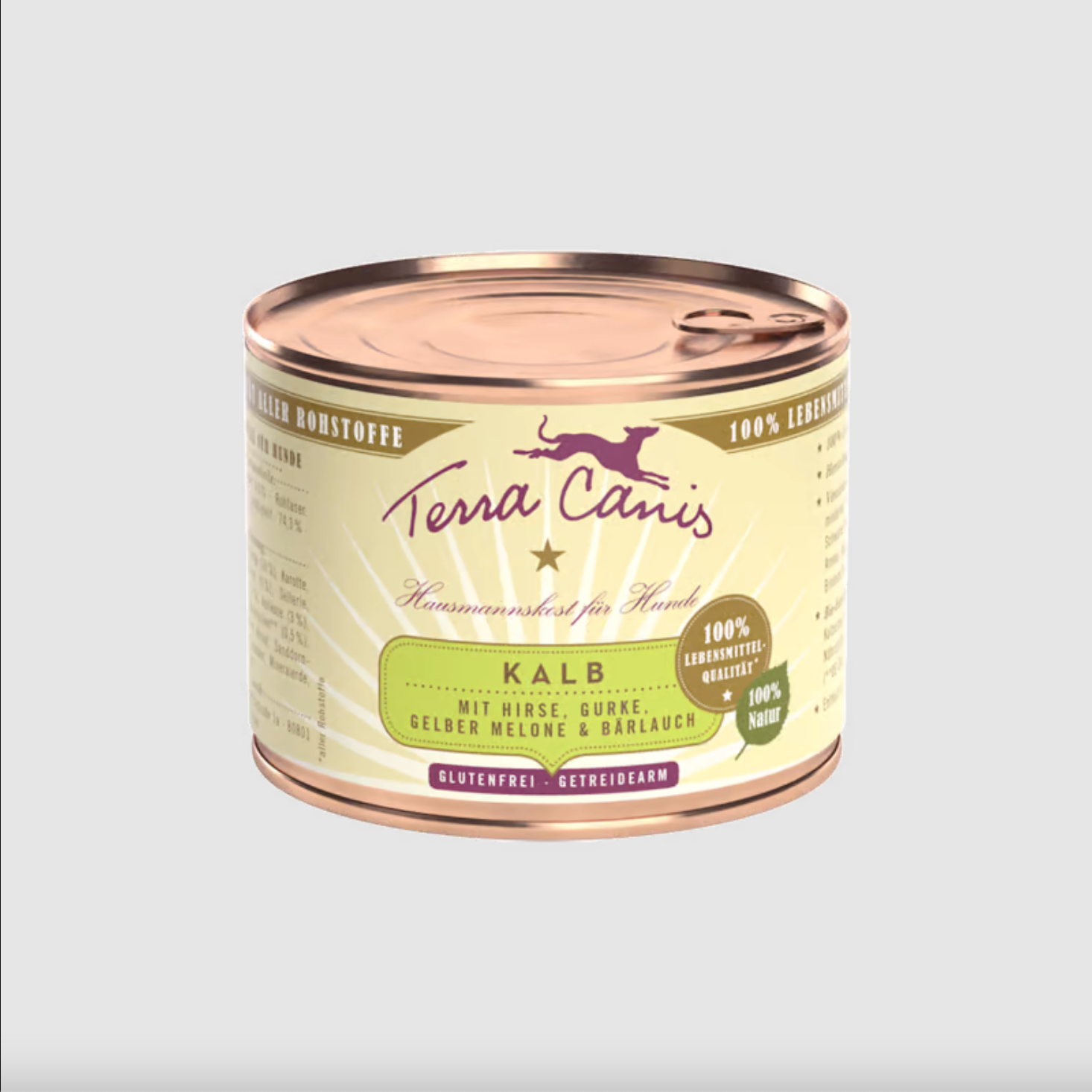 Terra Canis Vitello con miglio, cetriolo, melone giallo e aglio orsino