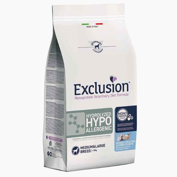 Exclusion Diet Hydrolyzed Hypoallergenic Adult Medium/Large Pesce