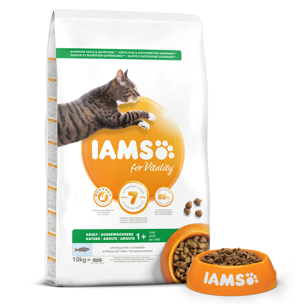 IAMS for Vitality - Secco Gatto - con Pesce di Mare & Pollo per Gatti Adulti