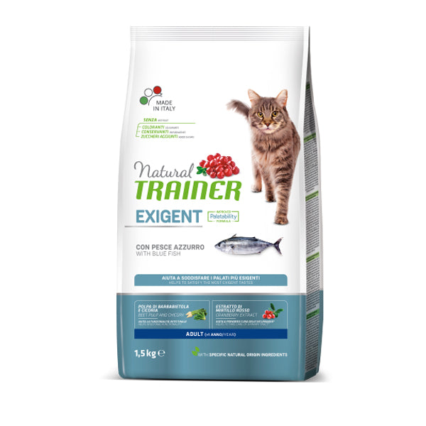 Natural Trainer Gatto Exigent Adult con Pesce Azzurro