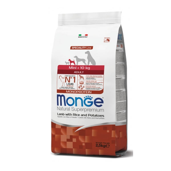 Monge Natural Superpremium cane Mini Adult Agnello con Riso e Patate
