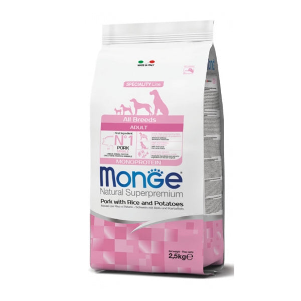 Monge Natural Superpremium Cane All Breeds Adult Maiale Riso e Patate