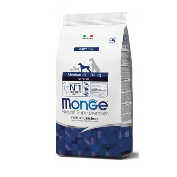 Monge Natural Superpremium cane Medium Senior Ricco di Pollo