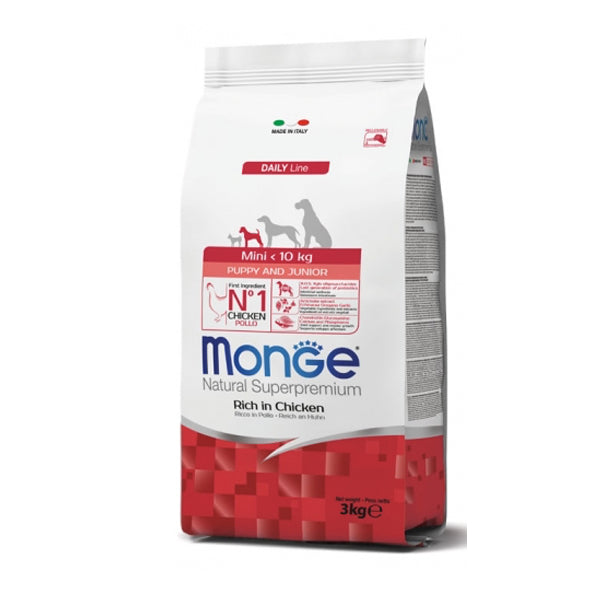 Monge Natural Superpremium cane Mini Puppy  Ricco di Pollo
