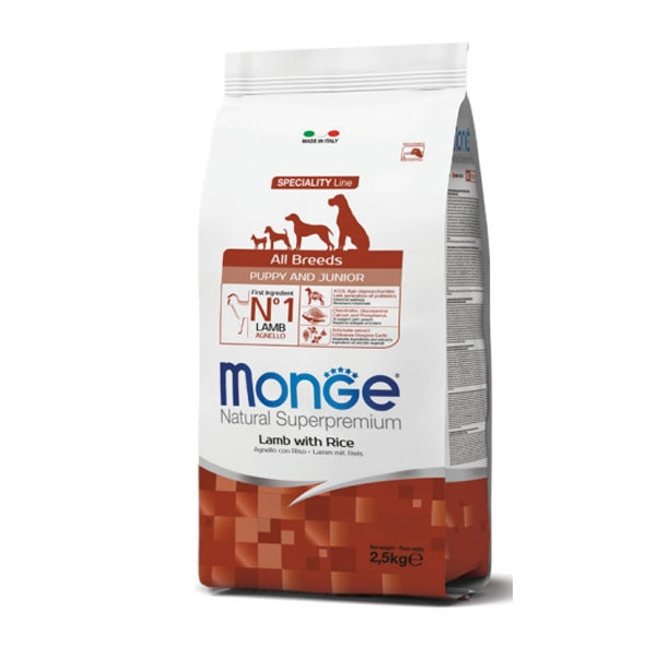Monge Natural Superpremium Cane All Breeds Puppy & Junior Agnello con Riso