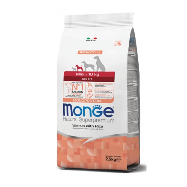 Monge Natural Superpremium cane Mini Adult Salmone con Riso