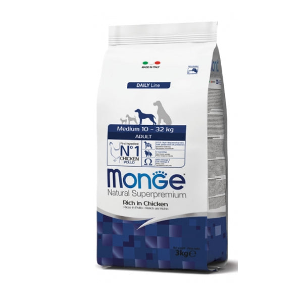 Monge Natural Superpremium cane Medium Adult Ricco di Pollo