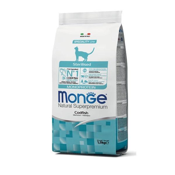 Monge Natural Superpremium gatto Sterilised Monoprotein Merluzzo