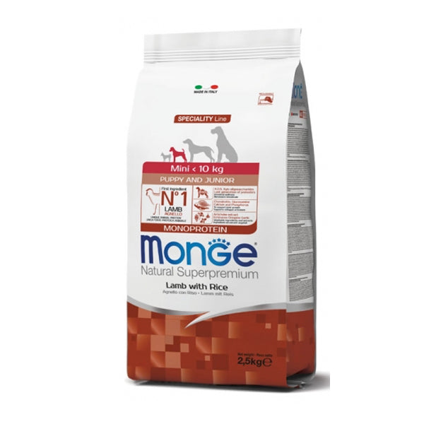Monge Natural Superpremium cane Mini Puppy Agnello con Riso