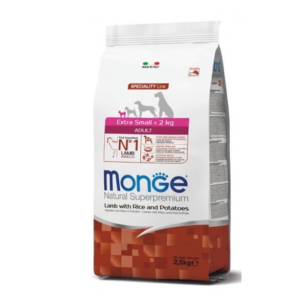 Monge Natural Superpremium Cane Extra Small Adult Agnello con Riso e Patate