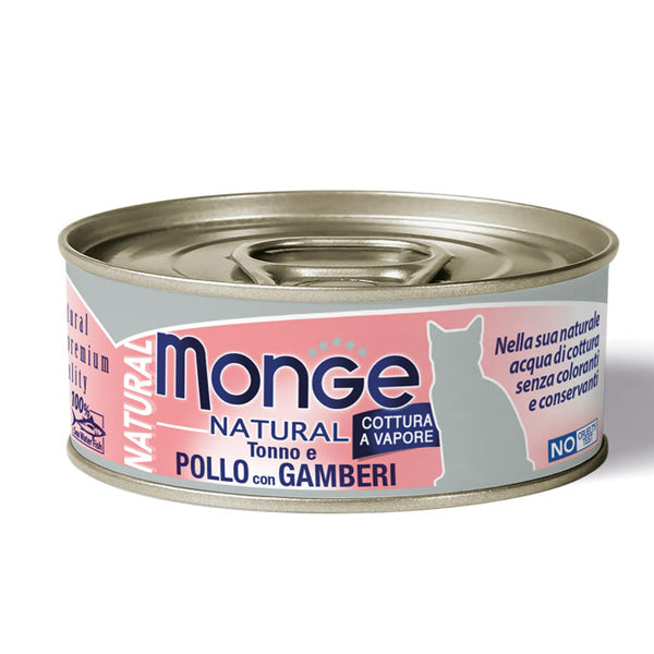 Monge Natural umido gatto Pezzetti di tonno e pollo con Gamberetti