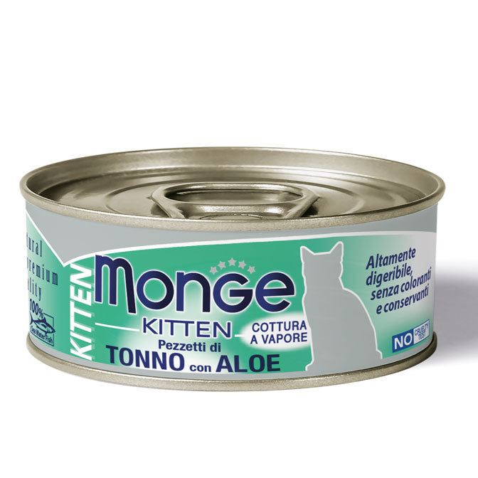 Monge Jelly monodose gatto, pezzetti di tonno con aloe, kitten 85g