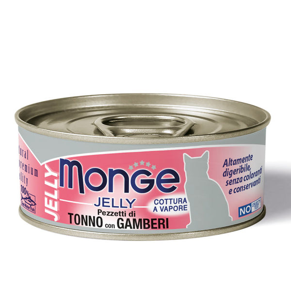 Monge Jelly umido gatto Pezzetti di tonno con Gamberetti