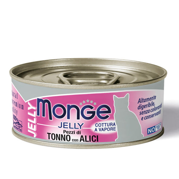 Monge Jelly umido gatto Pezzetti di tonno con Alici
