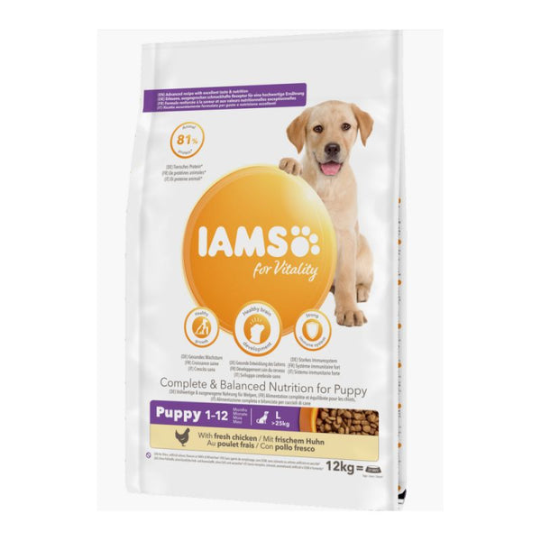 IAMS for Vitality - Cane Secco - 12Kg - Puppy & Junior Large Pollo