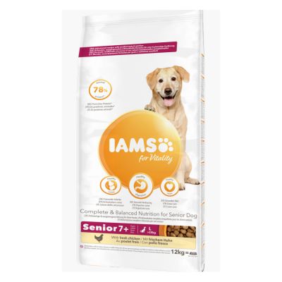 IAMS for Vitality - Secco Cane - 12Kg  - Senior & Mature Large Pollo